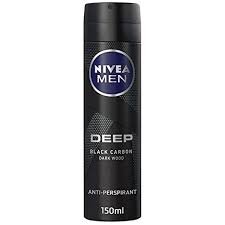 nivea black carbon dark wood anti-perspirant spray 150ml
