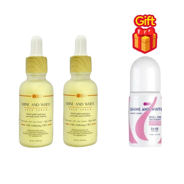 Shine and white ( face serum ×2 + Sweet Sugar Roll On ×1 )
