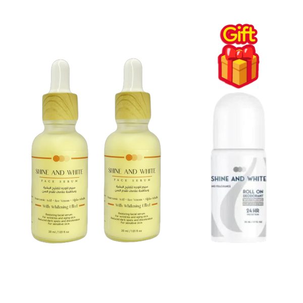 Shine and white ( face serum ×2 + No Fragrance Roll On ×1 )