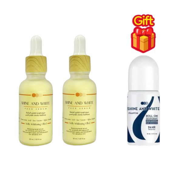 Shine and white ( face serum ×2 + Phantom Roll On ×1 )