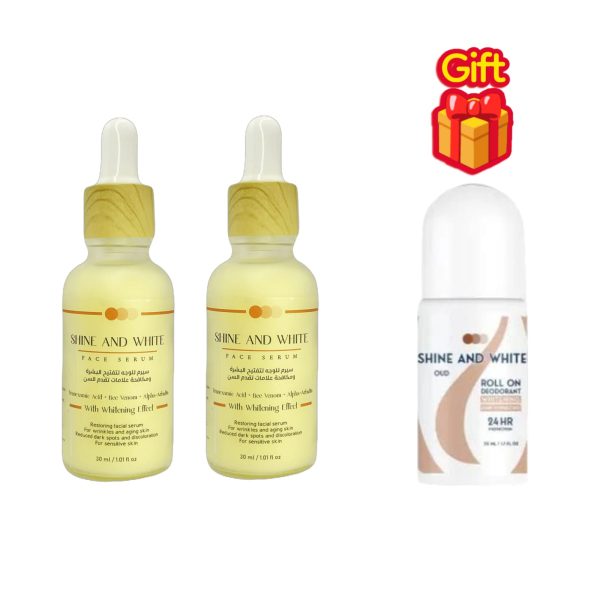 Shine and white ( face serum ×2 + Oud Roll On ×1 )