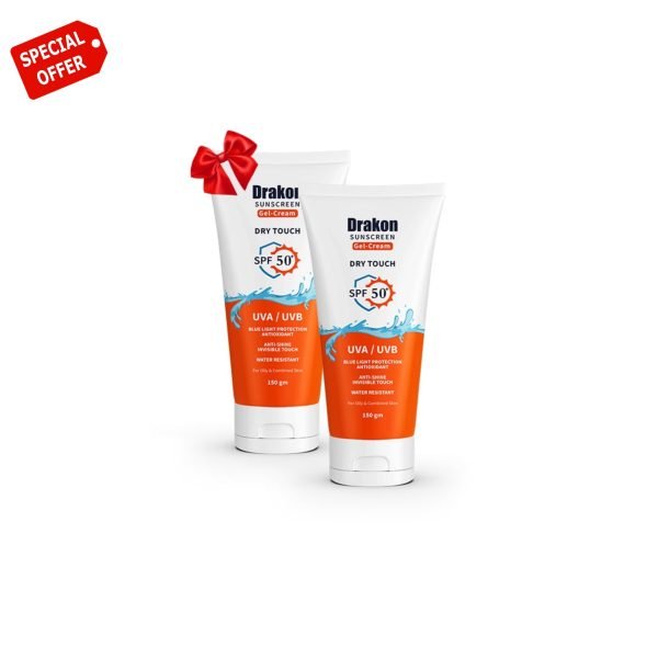 drakon sunscreen 50spf gel cream 150ml 1+1