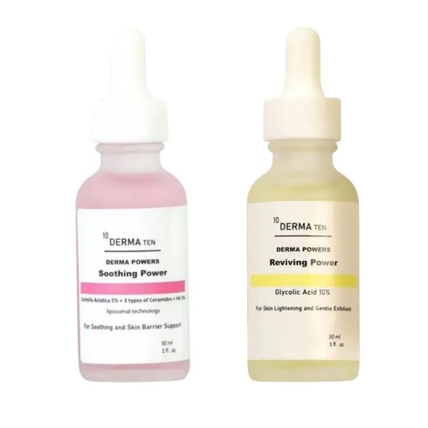 (Derma 10 Glycolic Acid 10% Serum 30ml + Derma 10 serum (centella asiatica 5%))