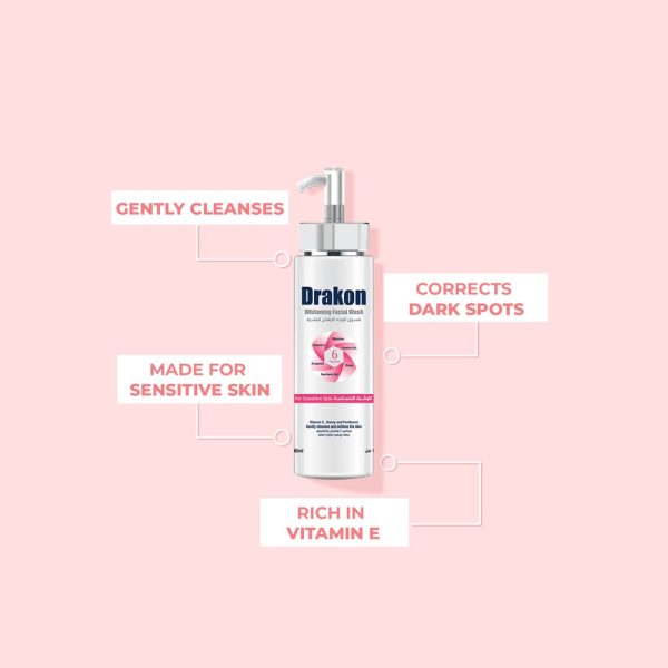 drakon whitening facial wash for sensitive skin 200ml